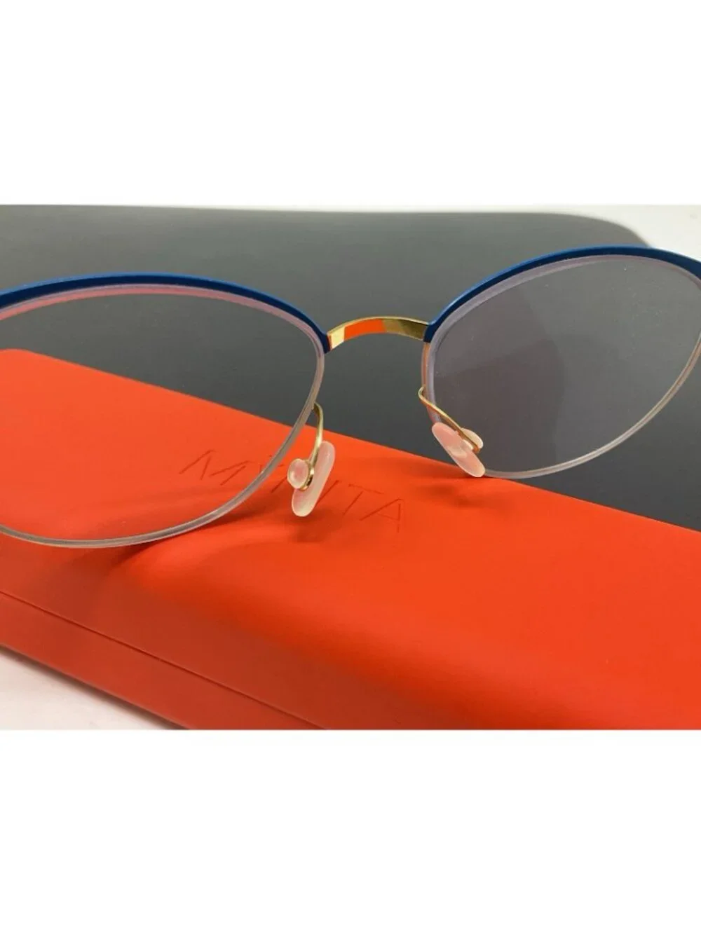 Mykita Lite Pia Eyeglasses Frame Germany Blue Gold 49 [] 16